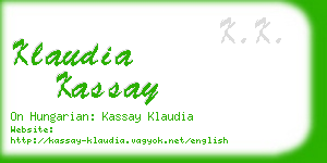 klaudia kassay business card